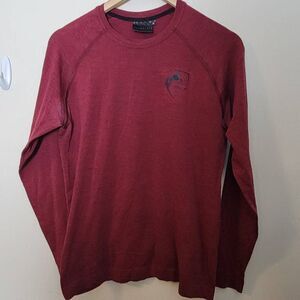 Alphalete Long Sleeve Crewneck Athletic Shirt Logo Maroon Medium